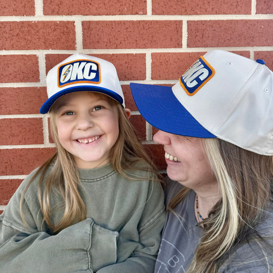 Youth OKC Bolt Hat - Royal Blue/Cream