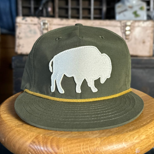 White Bison Hat - Olive