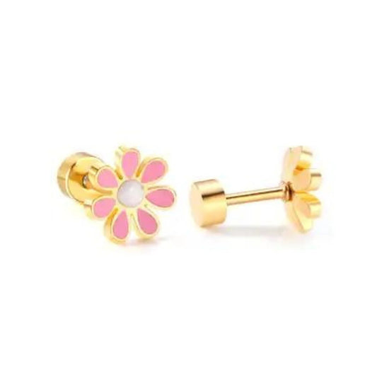 Elsie Screwback Stud - Pink