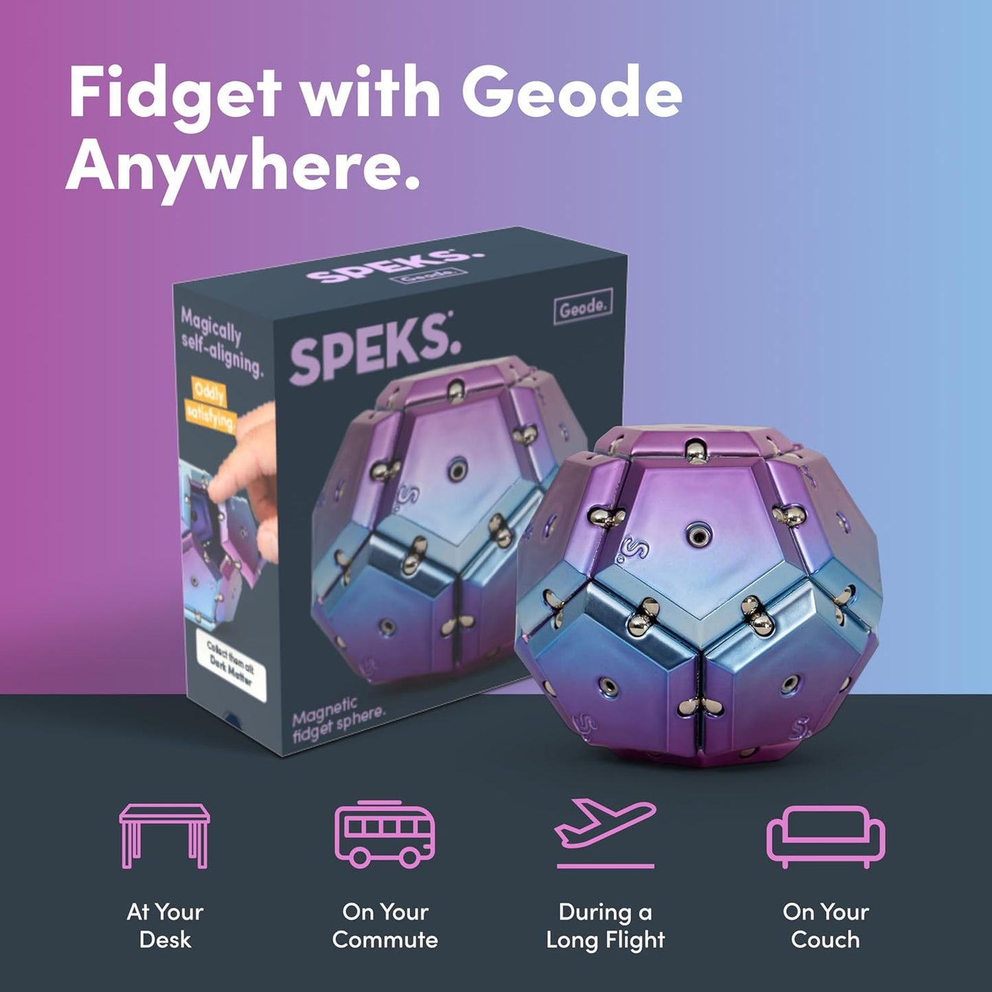 Geode Magnetic Chrome Fidget - Nova