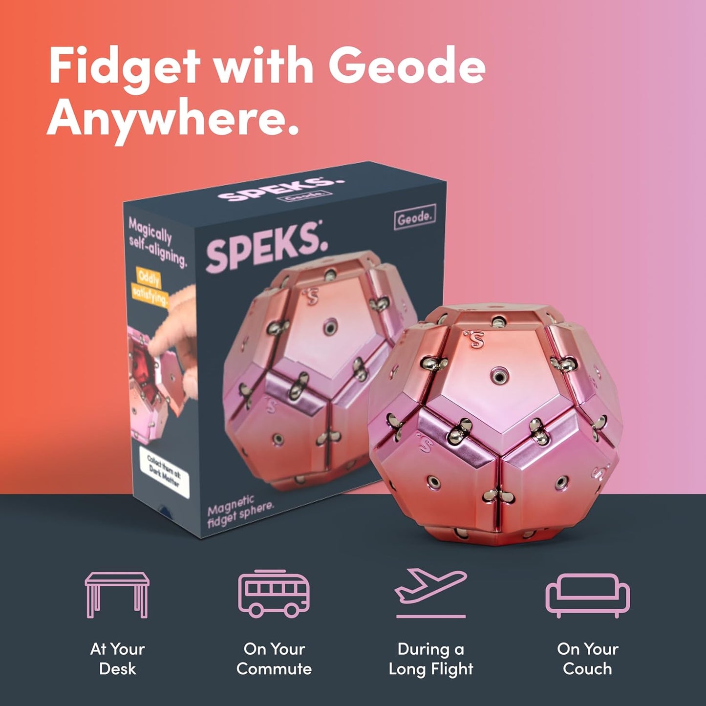Geode Magnetic Chrome Fidget - Stellar