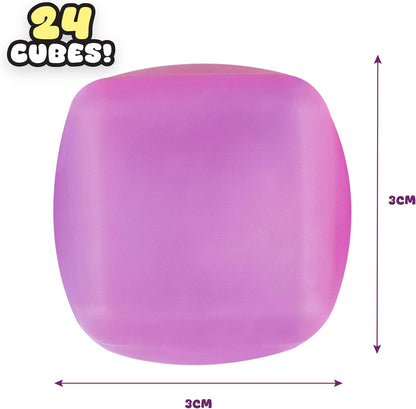 24 Pack Slow Rising Squishy Stress Cubes - Easy Sqweezy Squishy Cubes