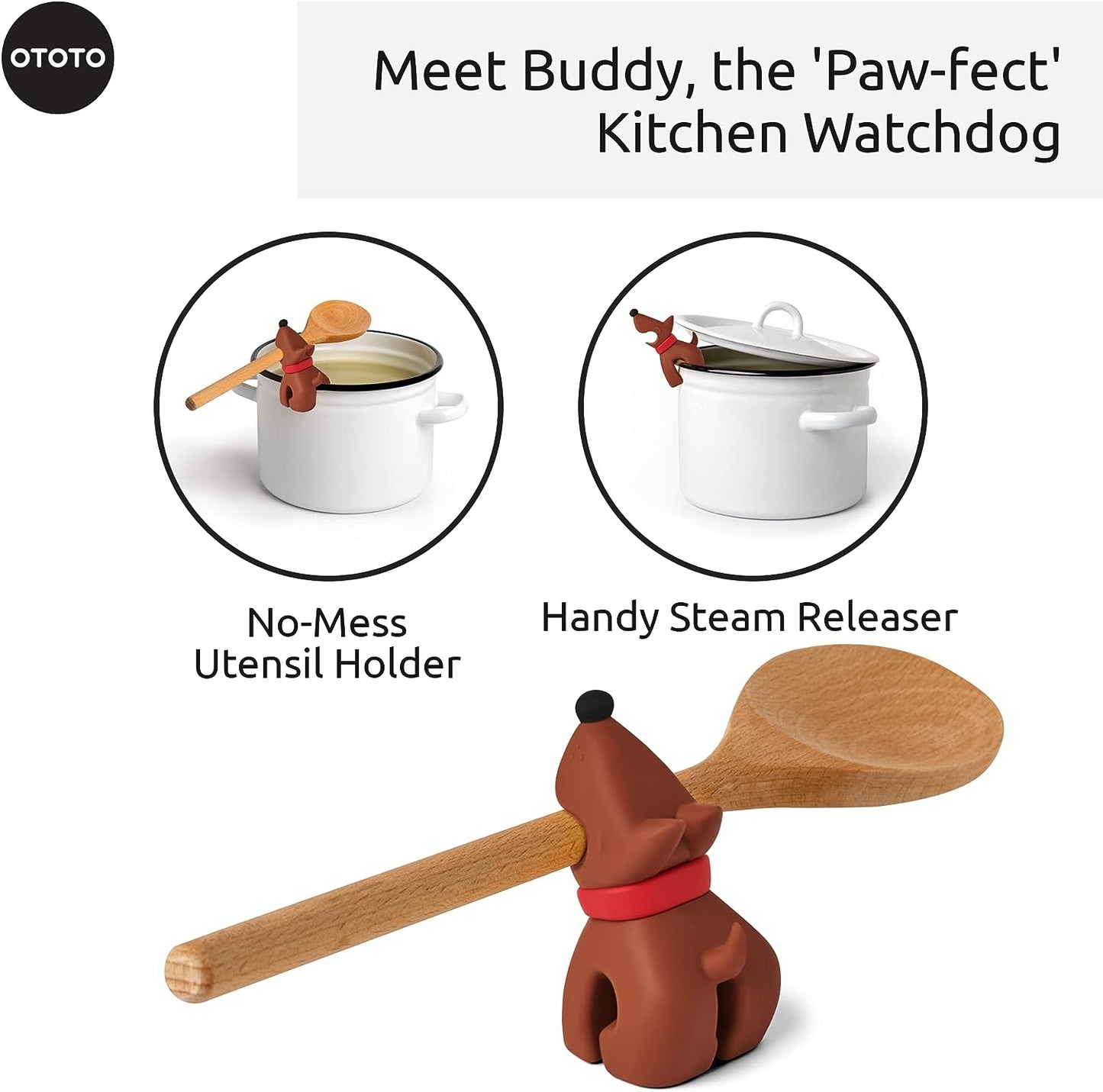 Buddy Spoon Holder & Steam Releaser - Brown