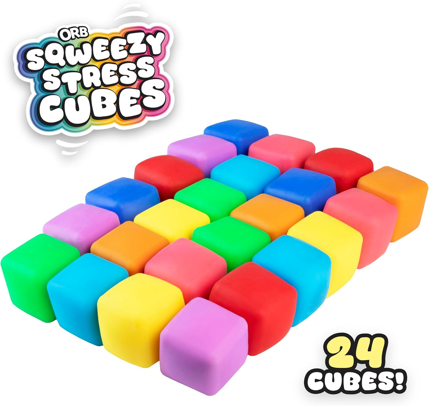 24 Pack Slow Rising Squishy Stress Cubes - Easy Sqweezy Squishy Cubes