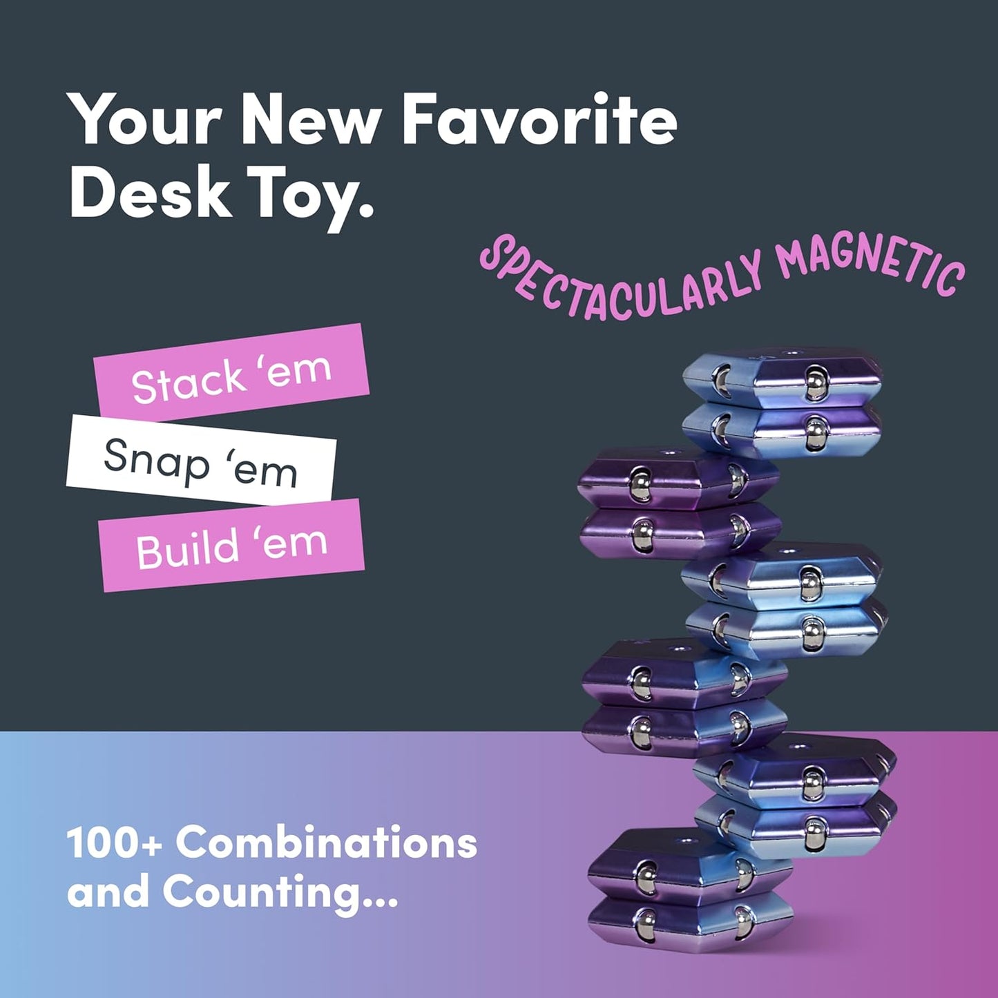 Geode Magnetic Chrome Fidget - Nova