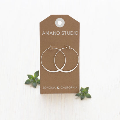 1.5" Classic Hoops - Silver