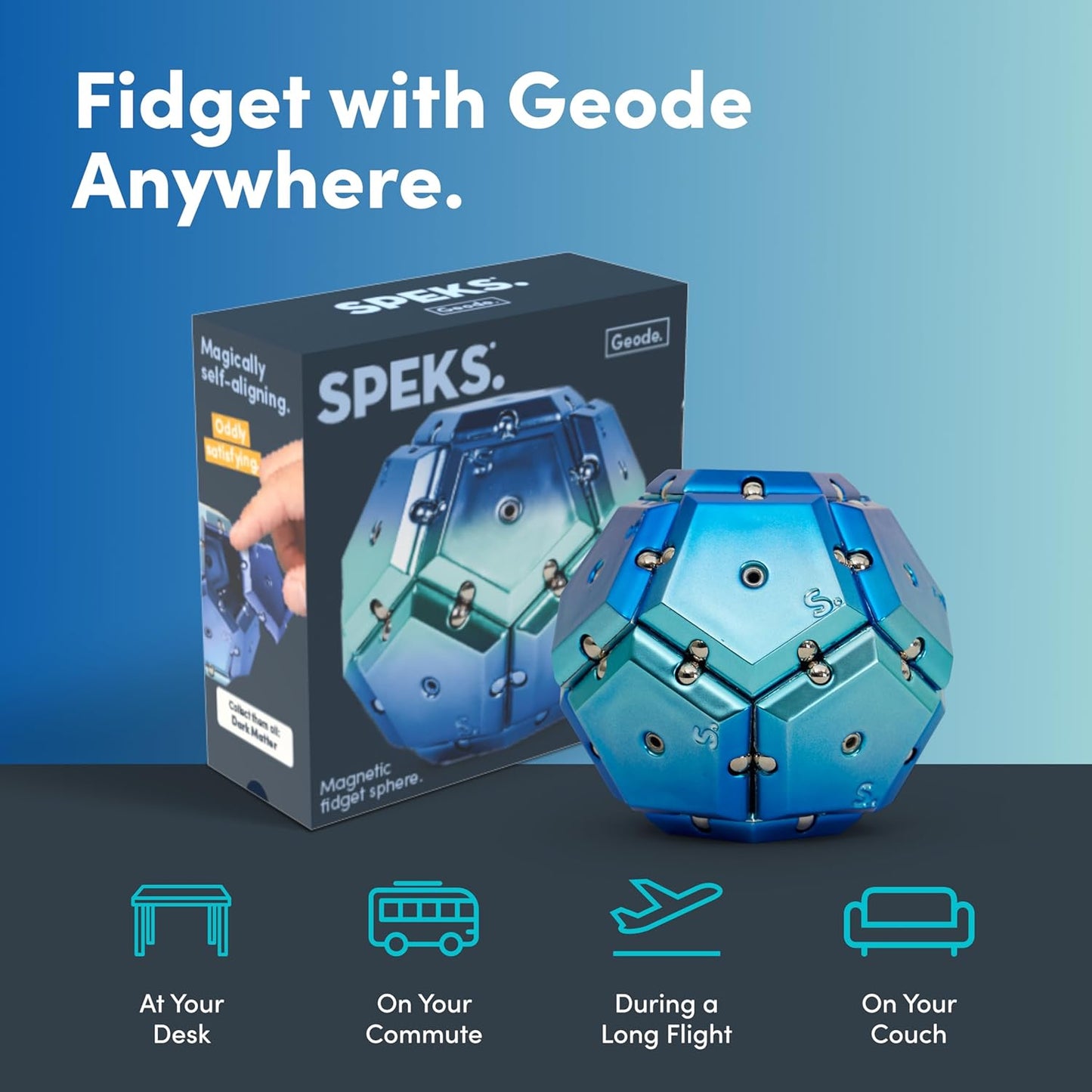 Geode Magnetic Chrome Fidget - Cosmos