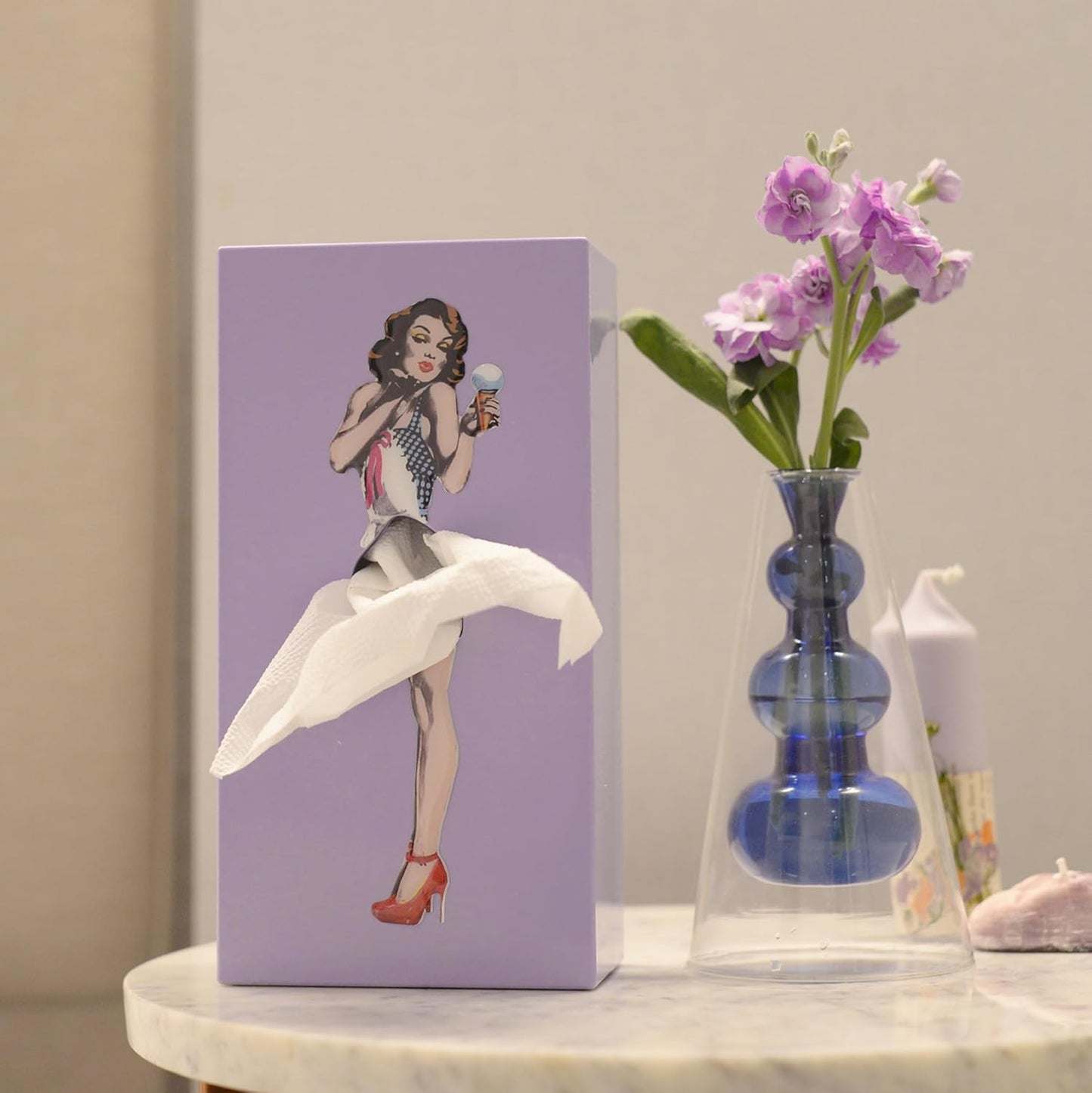 Flying Skirt Tissue Box - Purple