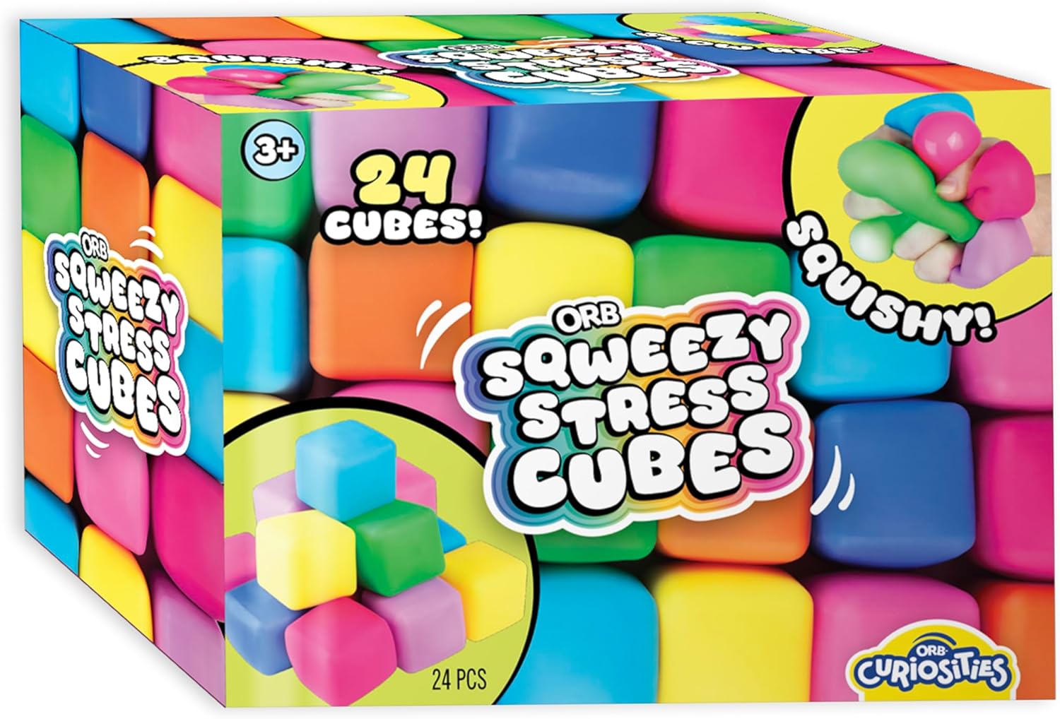 24 Pack Slow Rising Squishy Stress Cubes - Easy Sqweezy Squishy Cubes ...