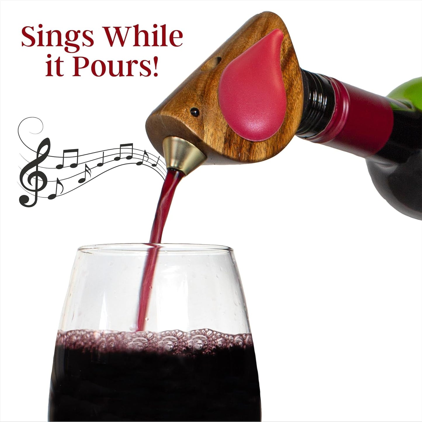 Songbird Wine Bottle Pourer - Red