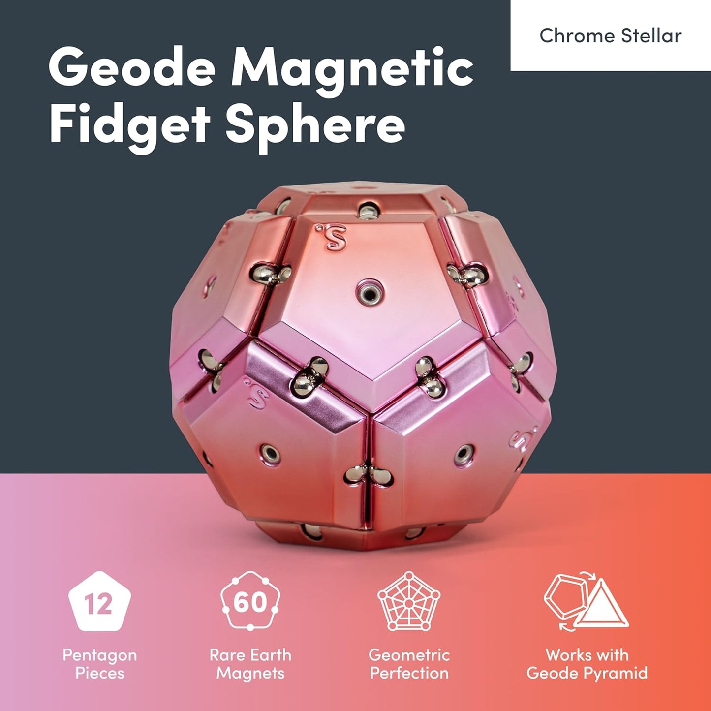 Geode Magnetic Chrome Fidget - Stellar