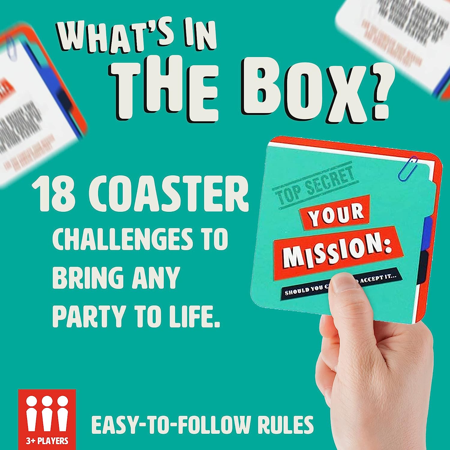 Mystery Mission Coaster Party Game Blue Seven