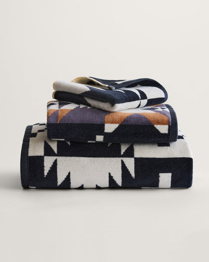 Spider Rock Towel Set - Black/White