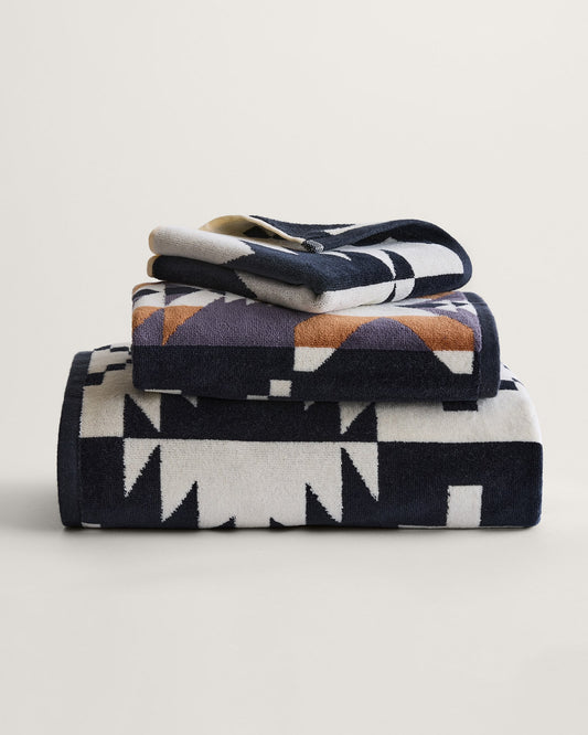 Spider Rock Towel Set - Black/White