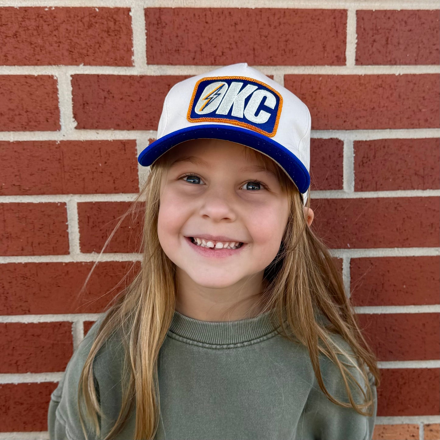 Youth OKC Bolt Hat - Royal Blue/Cream