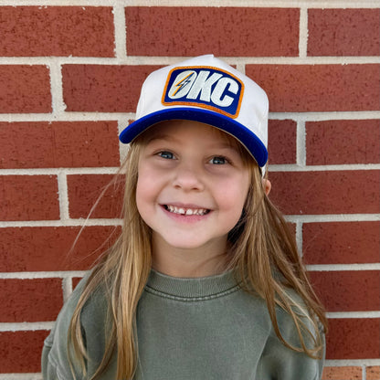 Youth OKC Bolt Hat - Royal Blue/Cream