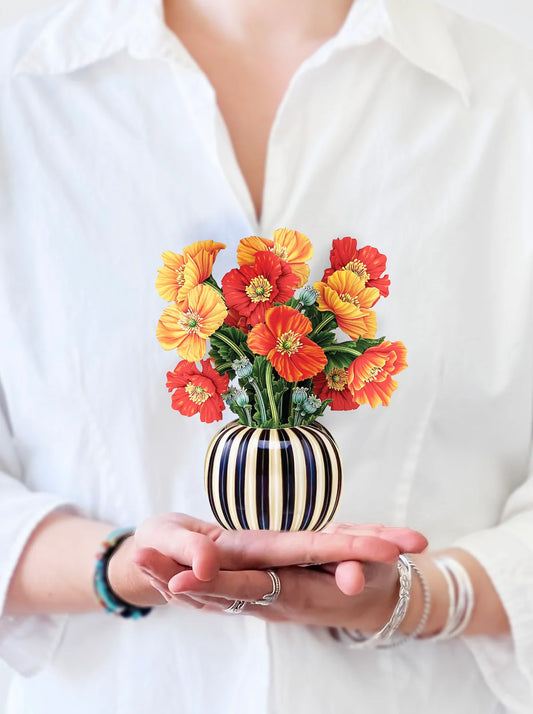 Mini French Poppies Pop Up Card