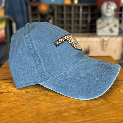 Oklahoma Pattern Dad Hat - Washed Blue