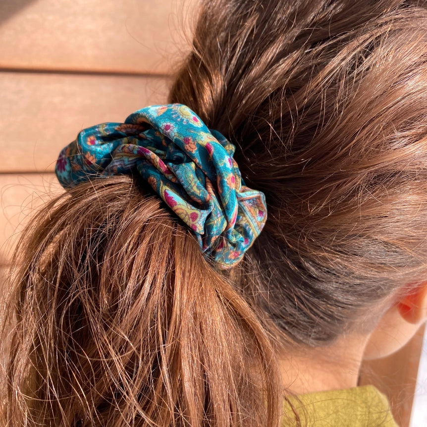 Vintage Silk Scrunchie | Made from Upcycled Silk Scraps