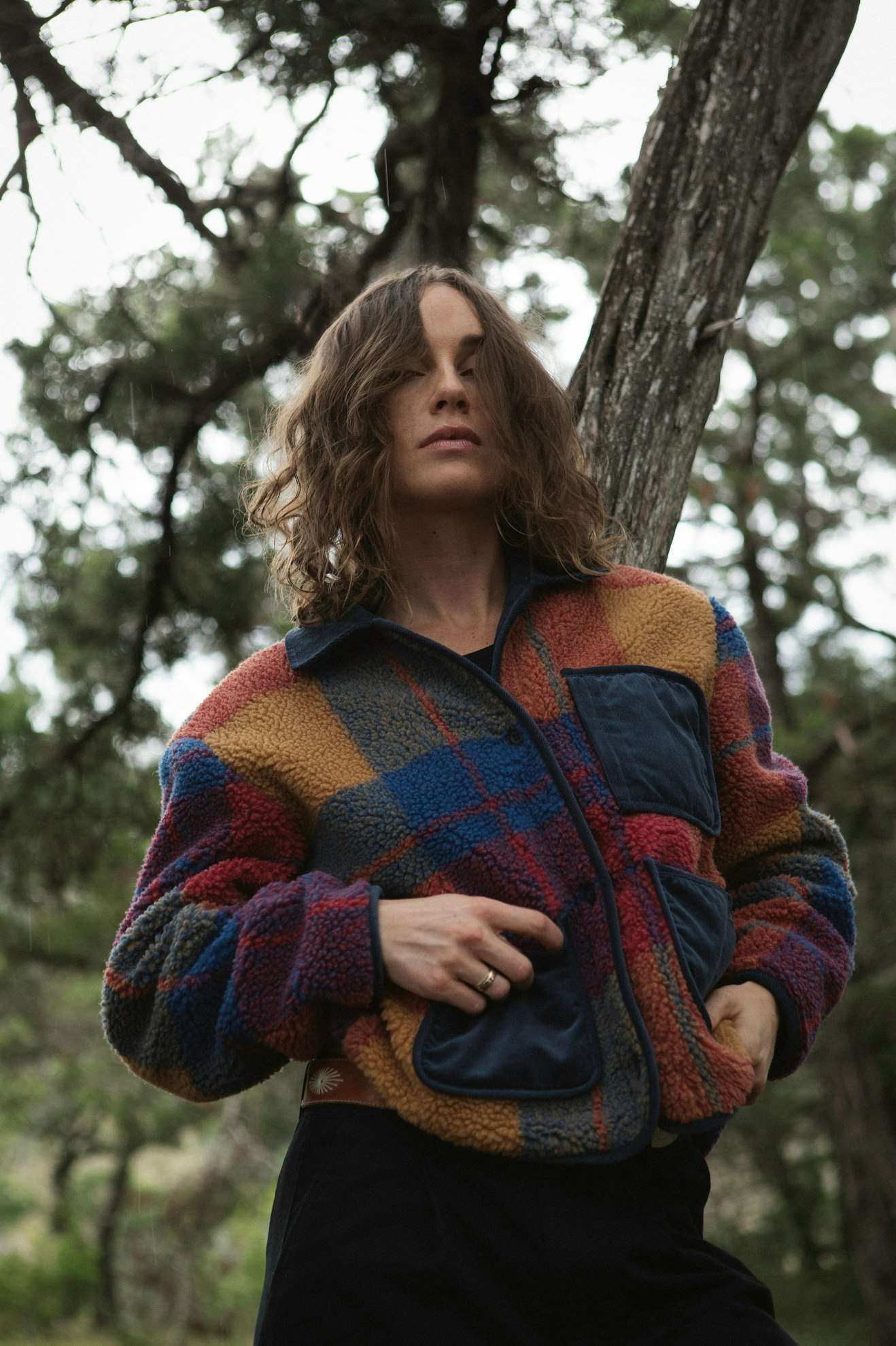 Delilah Sherpa Jacket - Multi Color Plaid