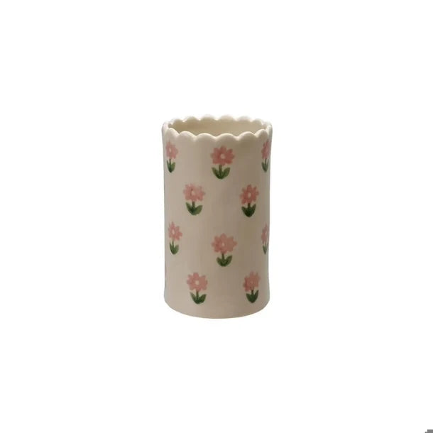4" Stoneware Floral Vase