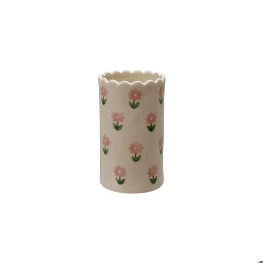 4" Stoneware Floral Vase