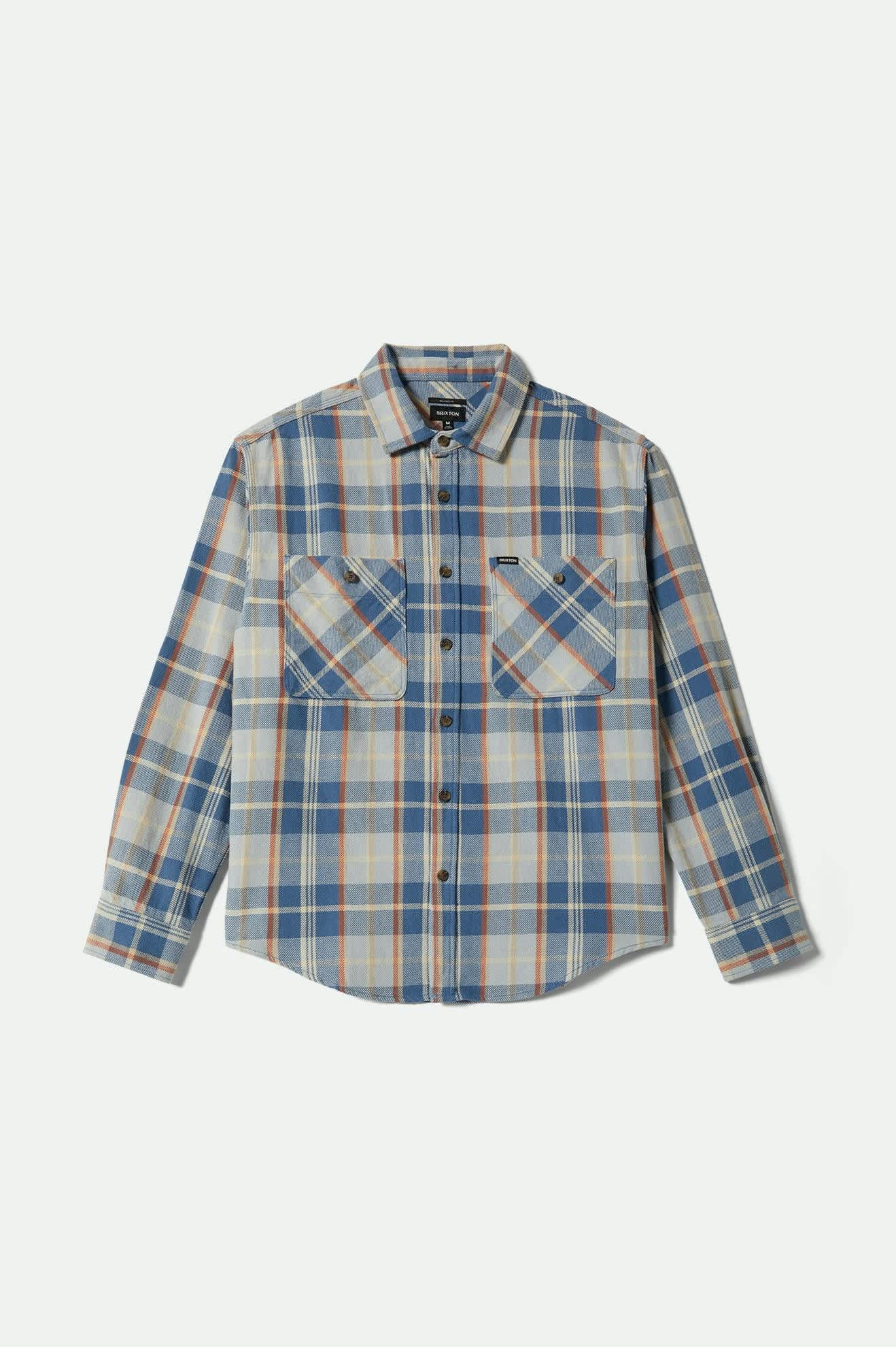 Vintage Wash Flannel - Blue/Orange