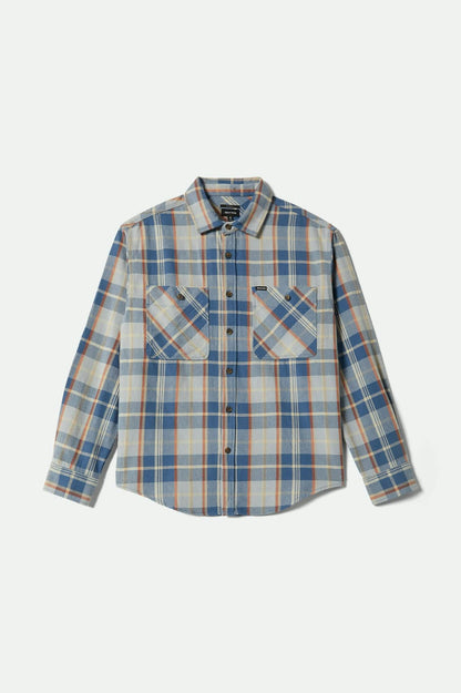 Vintage Wash Flannel - Blue/Orange