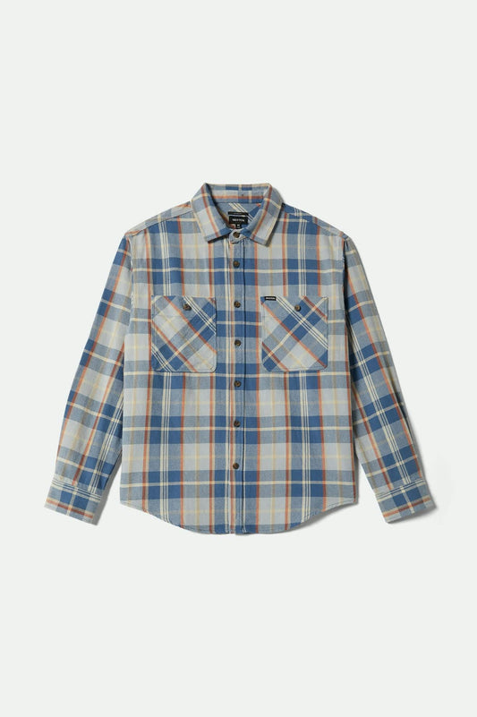 Vintage Wash Flannel - Blue/Orange