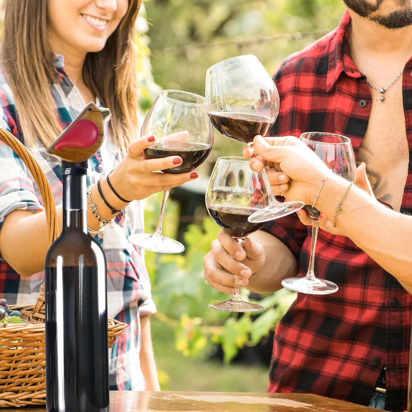 Songbird Wine Bottle Pourer - Red