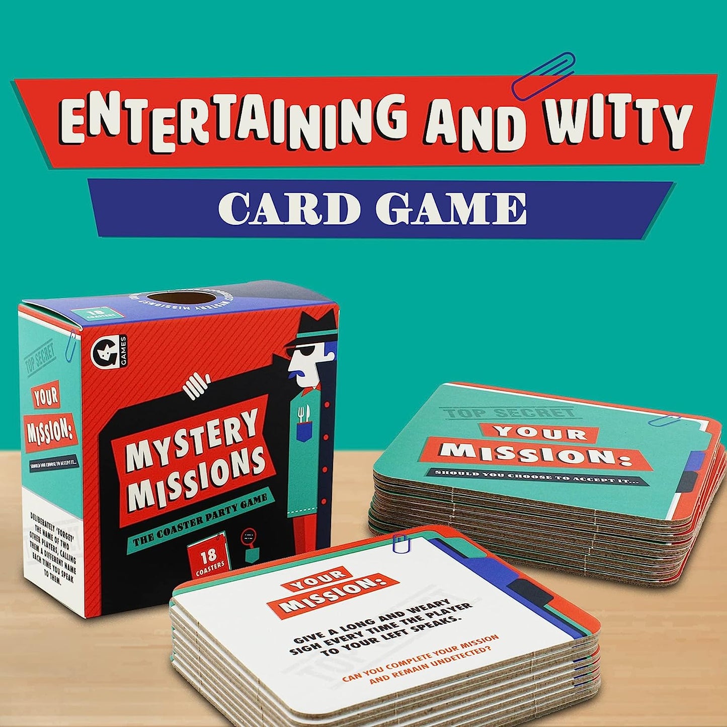 Mystery Mission Coaster Party Game