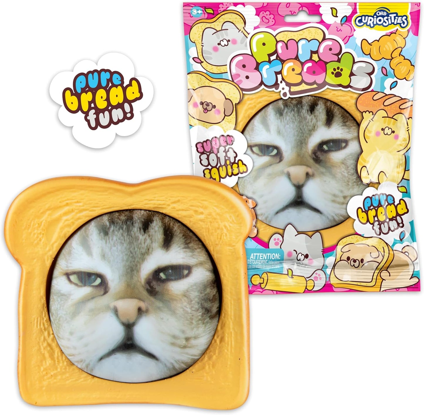 Curiosities Pure Bread Squishy Dog or Cat Face