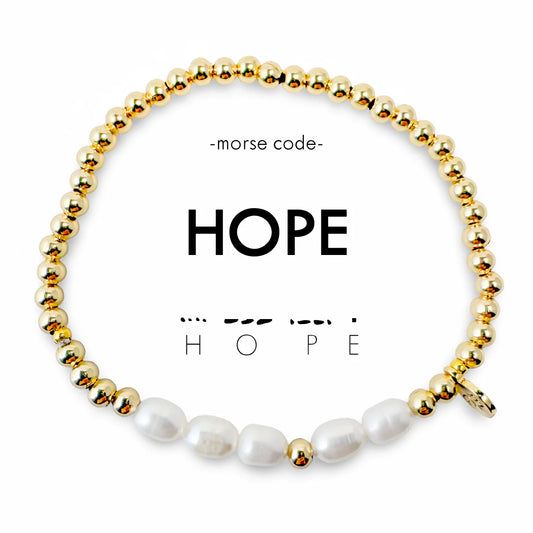 Morse Code Pearl Bracelet - Hope