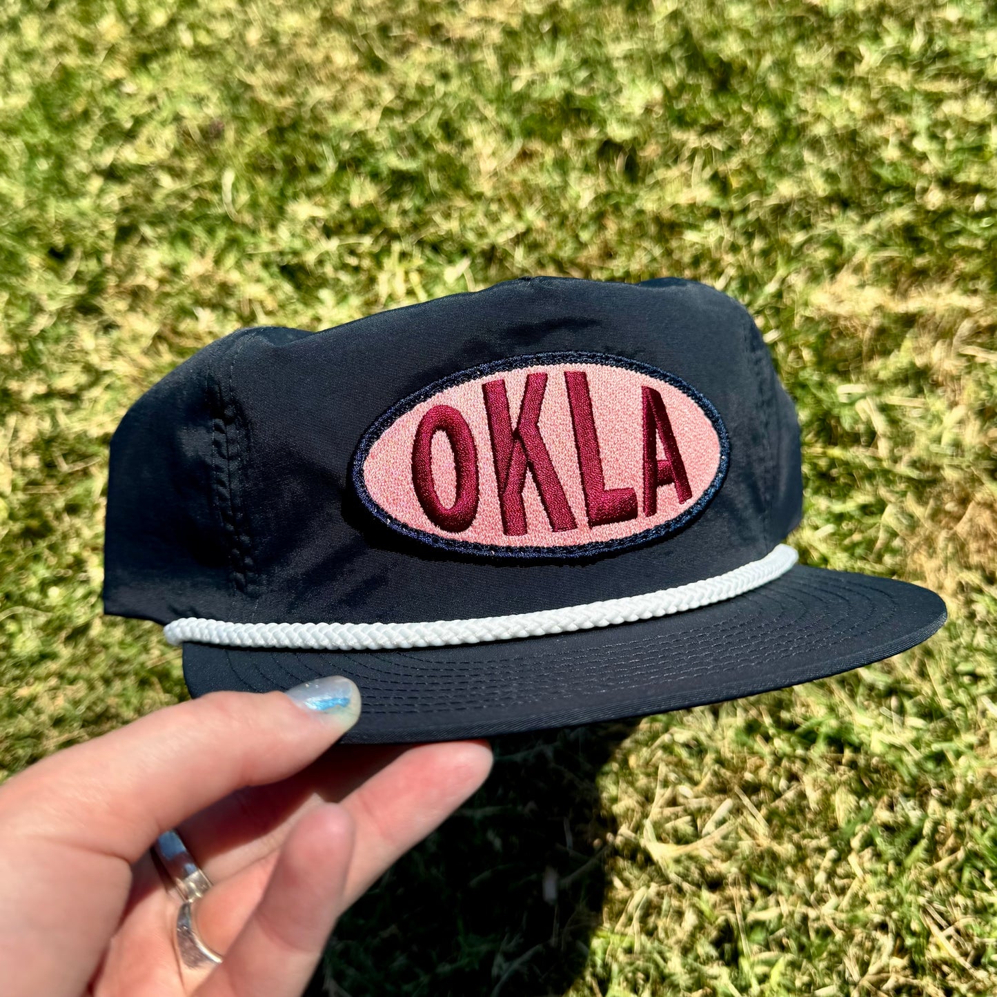 OKLA Navy Rope Hat - Navy/Pink/Maroon