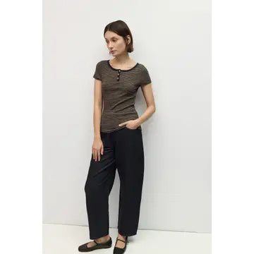 The Britney Top - Navy/Taupe