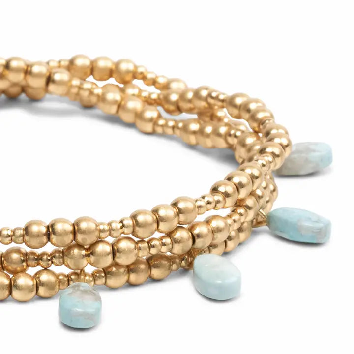 Metal Wrap - Timeless/Blue Howlite/Gold