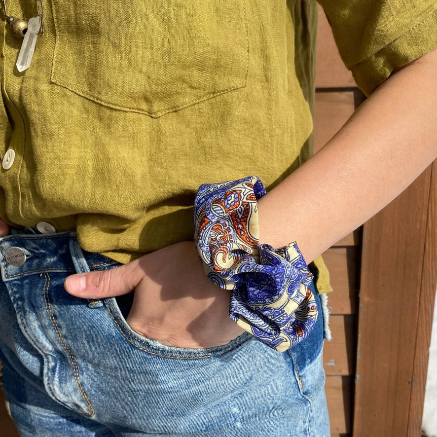 Vintage Silk Scrunchie | Made from Upcycled Silk Scraps