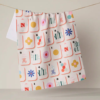 Tile Toss Tea Towel - Mahjong