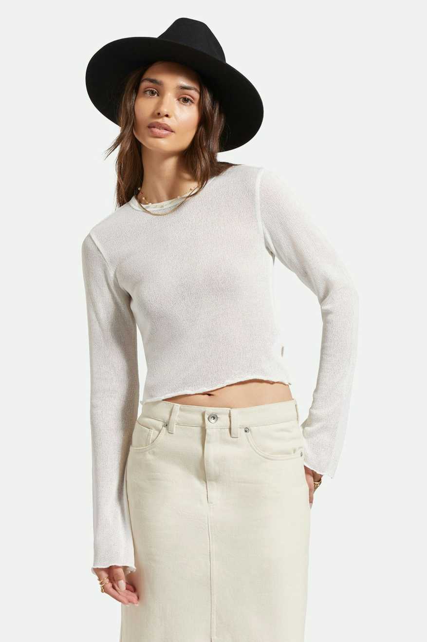 Sheer Knit Top L/S - Off White