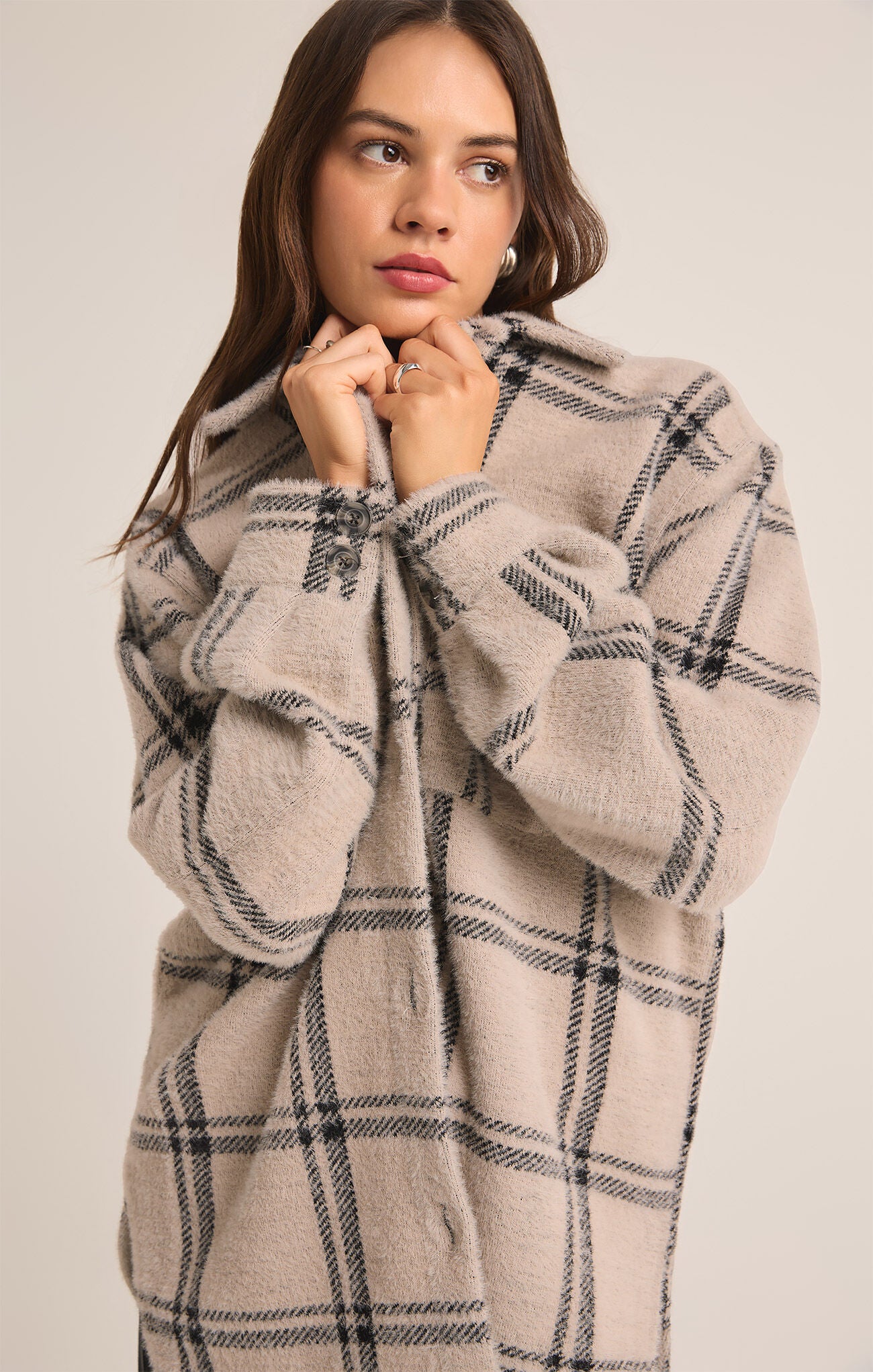 Plaid Tucker Jacket - Crystal Grey