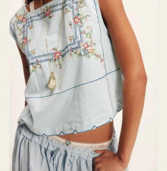 Garden Wall Top - Blue Combo