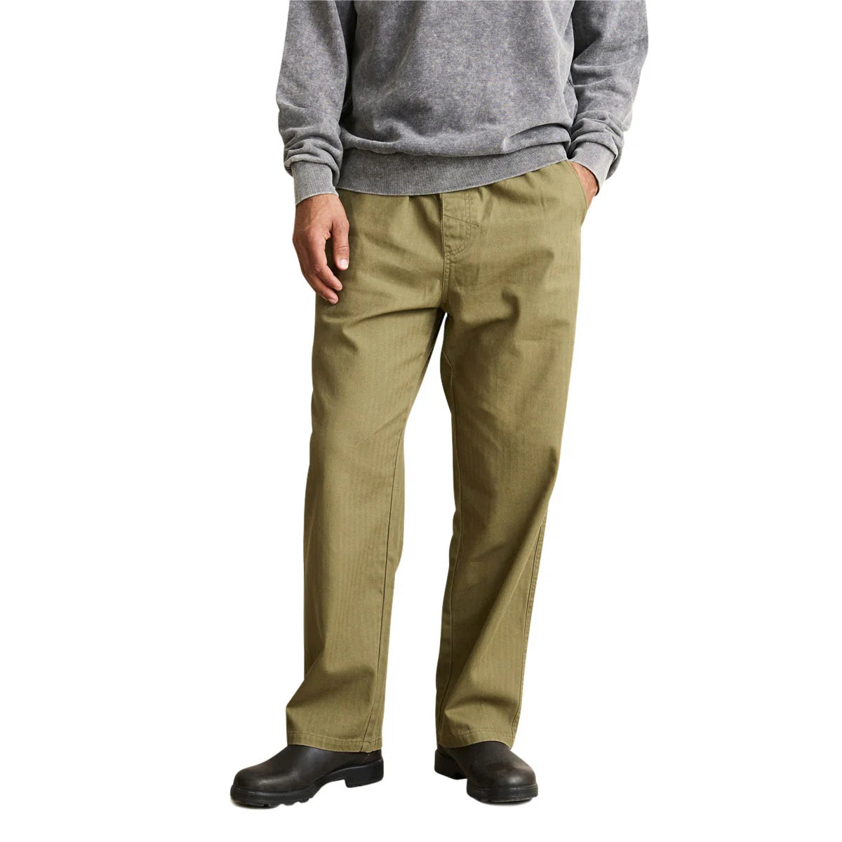 Essential Herringbone Jam Pant - Olive