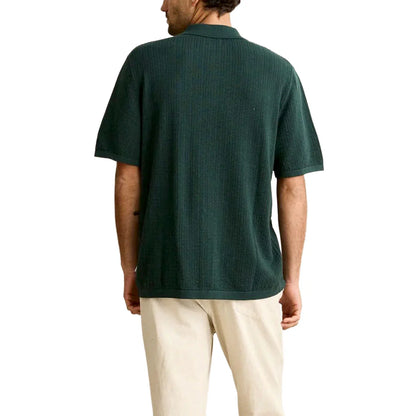 Textured Knit SS Shirt - Forest