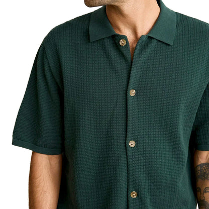 Textured Knit SS Shirt - Forest