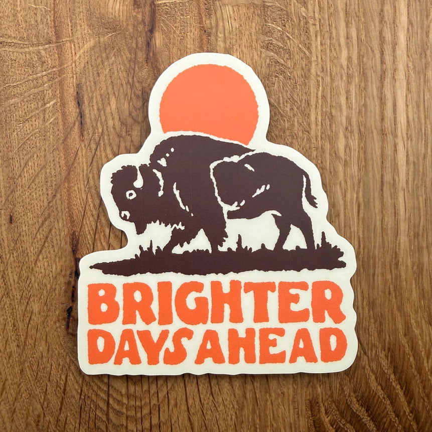 Brighter Days Ahead Bison Vinyl Sticker 4"