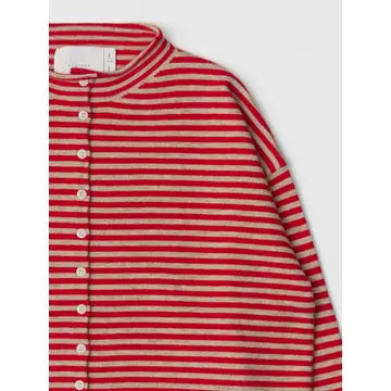 The Elisa Cardigan - Red/Beige