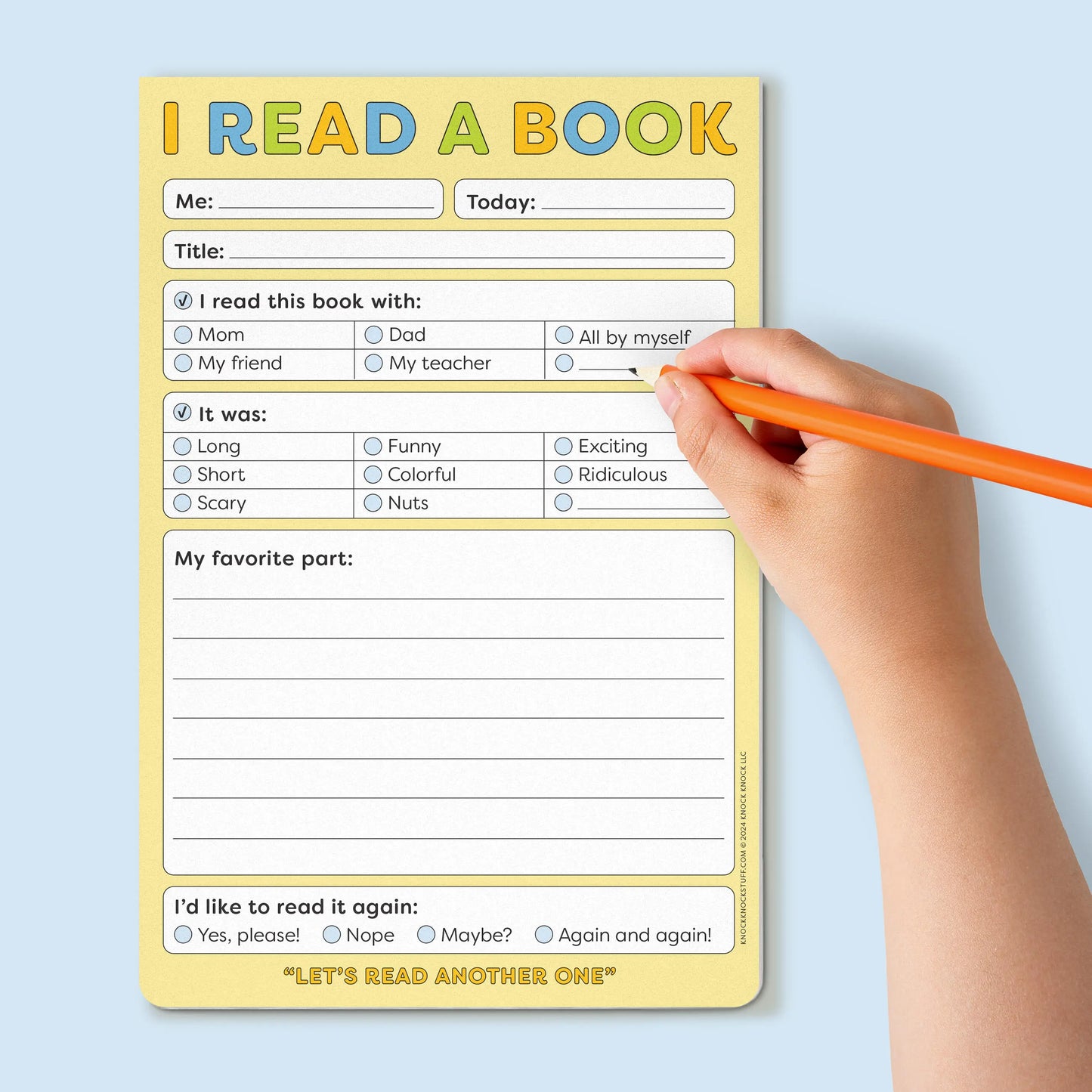 I Read a Book Playtime Pad with Sticker Sheet