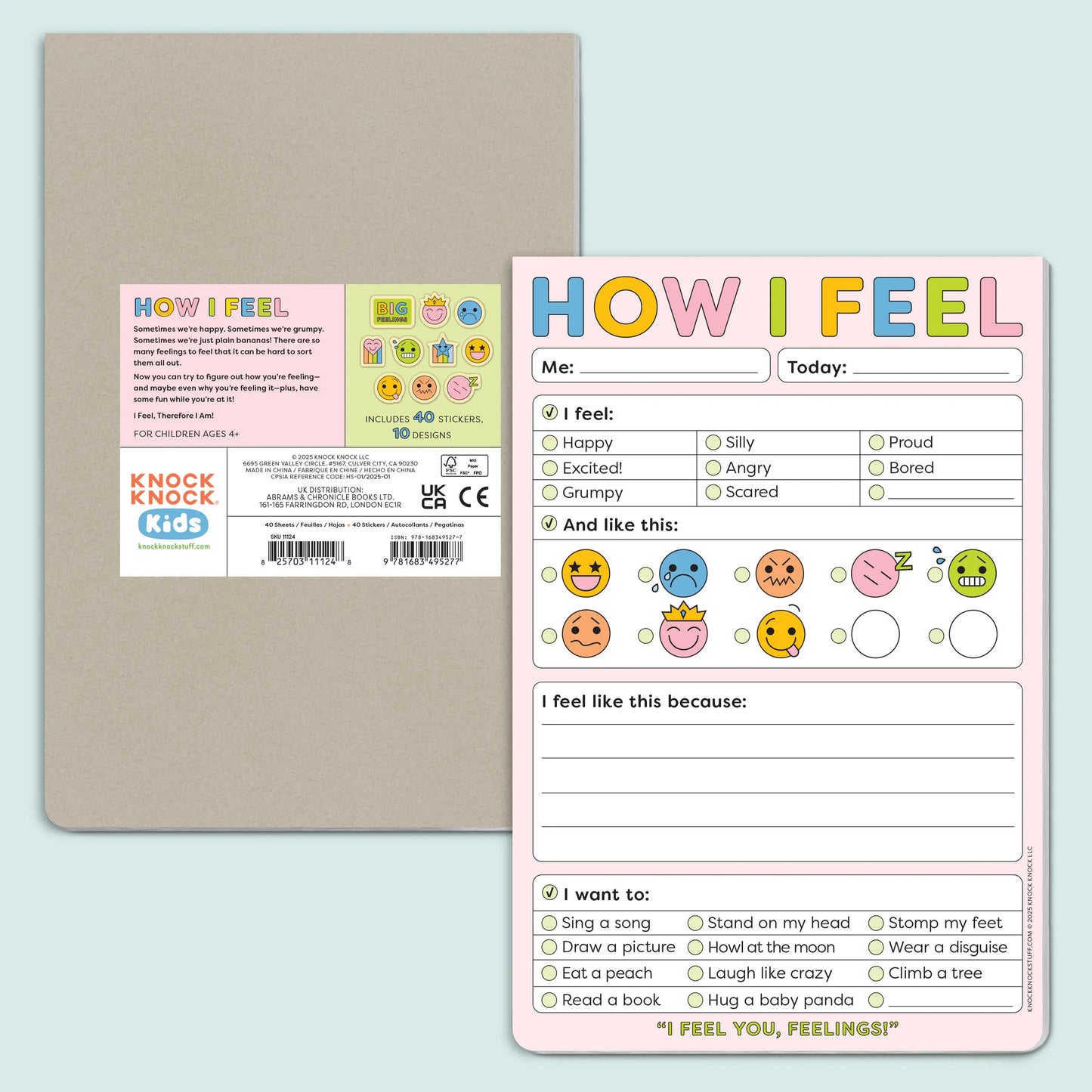 How I Feel Today Playtime Pad with Sticker Sheet