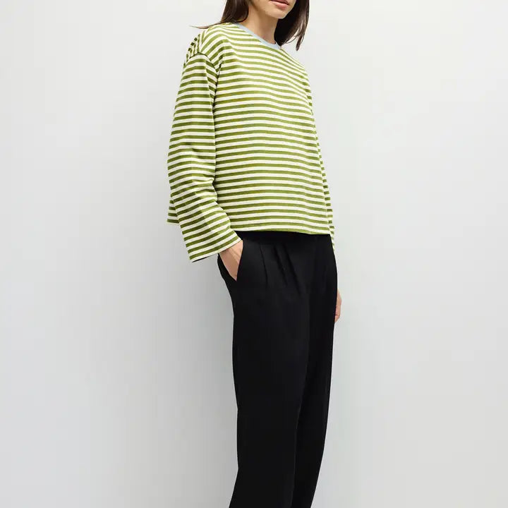 The Jessie Top - Olive/Cream/Blue