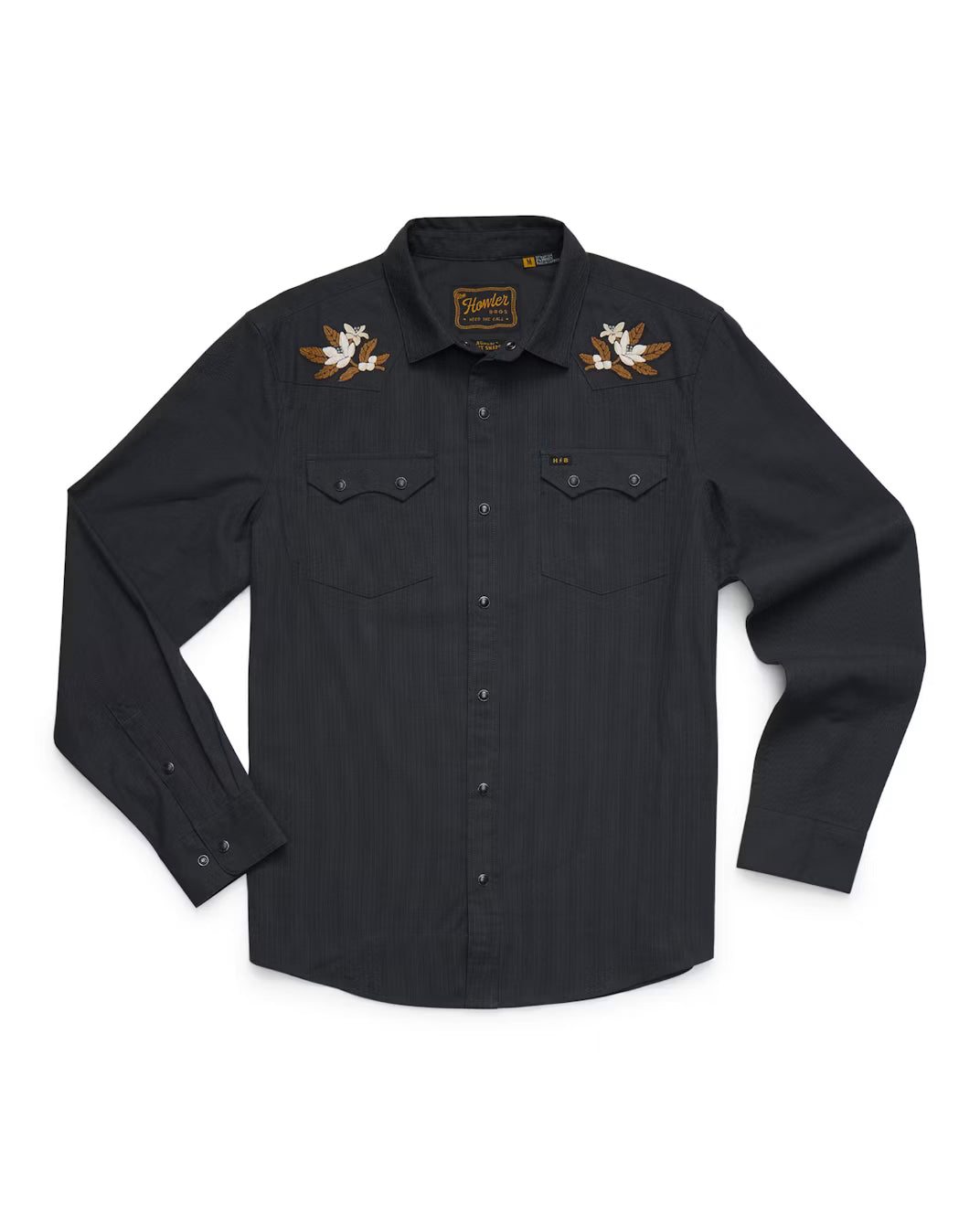 Crosscut Deluxe L/S - Orange Blossoms - Antique Black